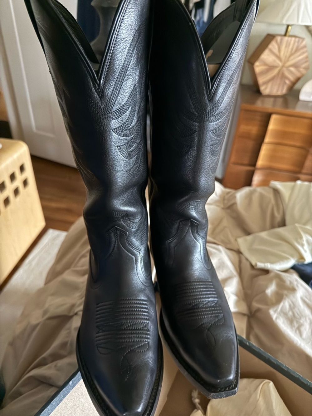 Tecovas Women's Black Leather Cowboy Boots The Annie Midnight - Picture 7 of 10